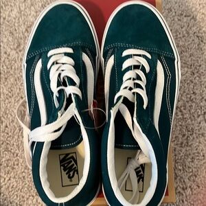 Vans Dark Teal and White Classic Sneakers
